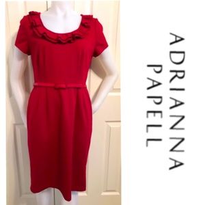 Ready for the holidays! Adrianna Papell, Maroon Short Sleeve Sheath Dress